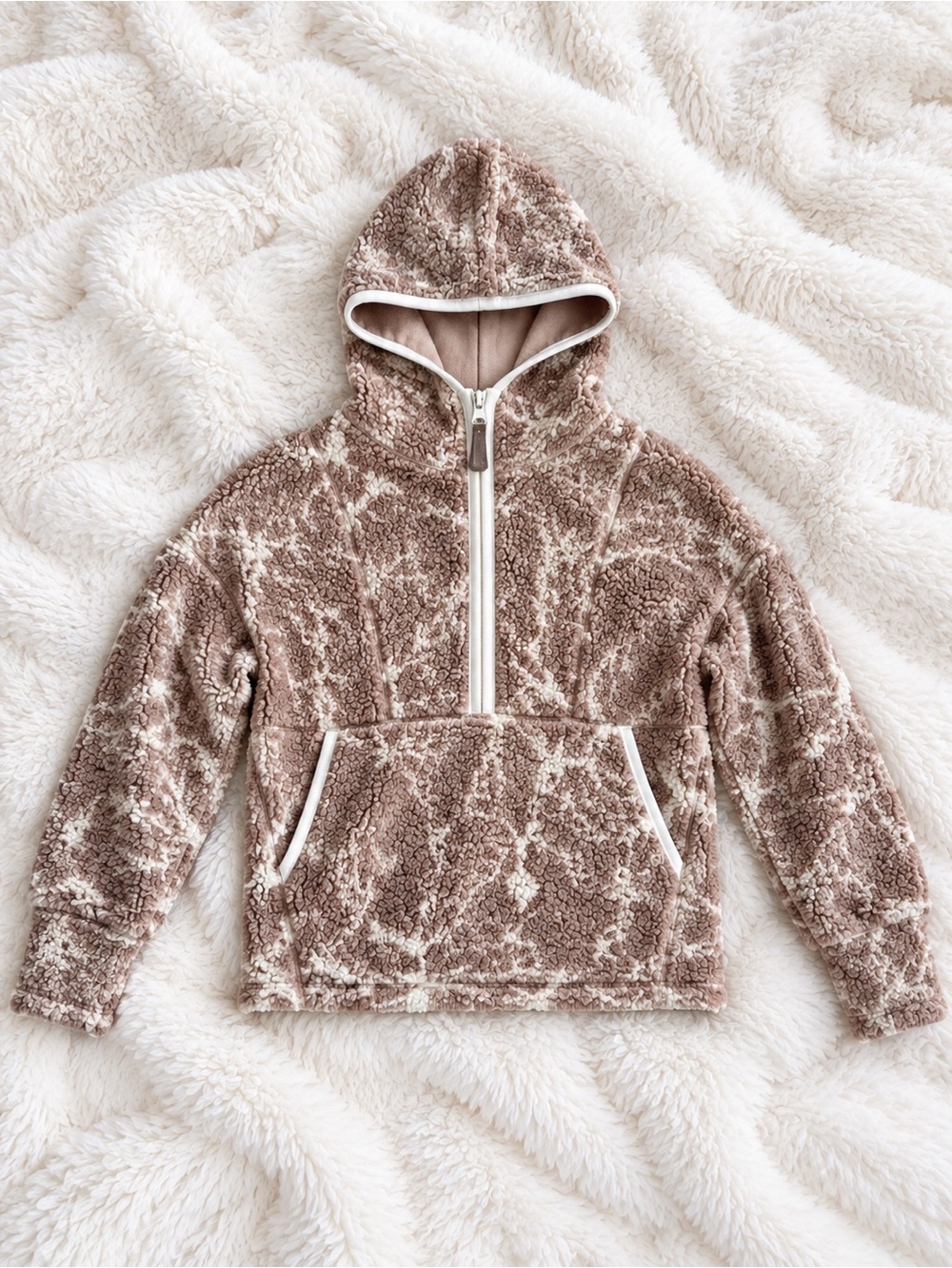 Prana Women’s Size Small Cozy Sherpa Fleece Hooded Pullover Jacket